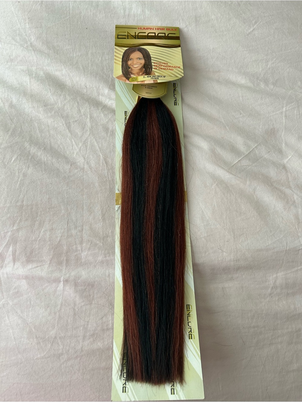 Encore 100% Human Hair Yaky Bulk 16 Inches Color FR1B/33